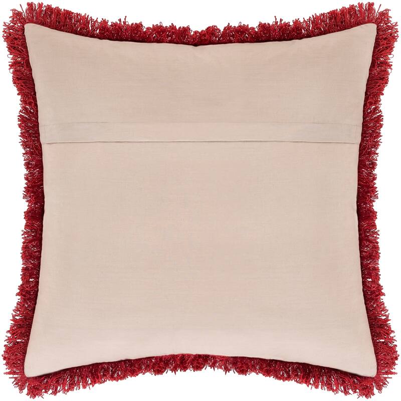 Wallie Embroidered Ikat Red and Blue Throw Pillow