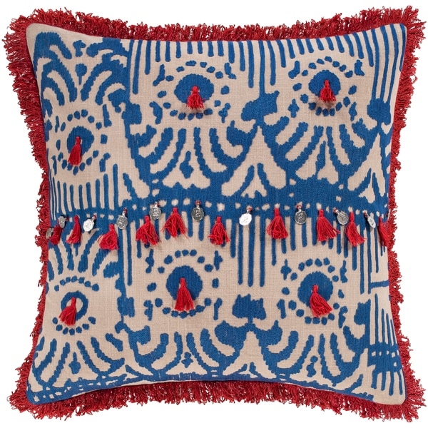 Red discount ikat pillow