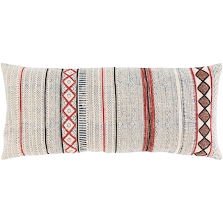 Livabliss Zillah Ivory Block Print 14x32-inch Lumbar Throw Pillow