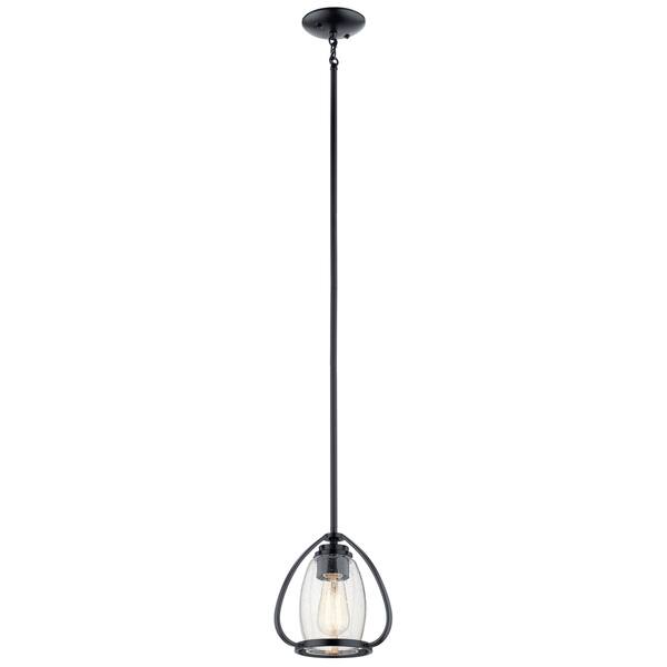 slide 2 of 4, Kichler Lighting Tuscany 1-Light Mini Pendant Black