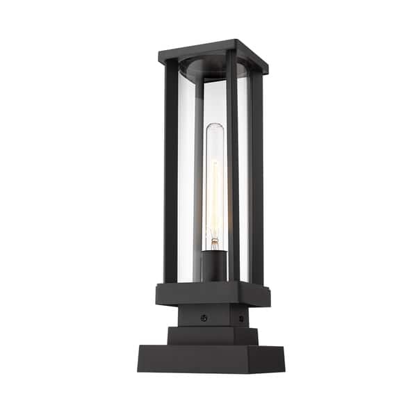 slide 1 of 1, Glenwood 1 Light Outdoor Pier Mounted Fixture - Black