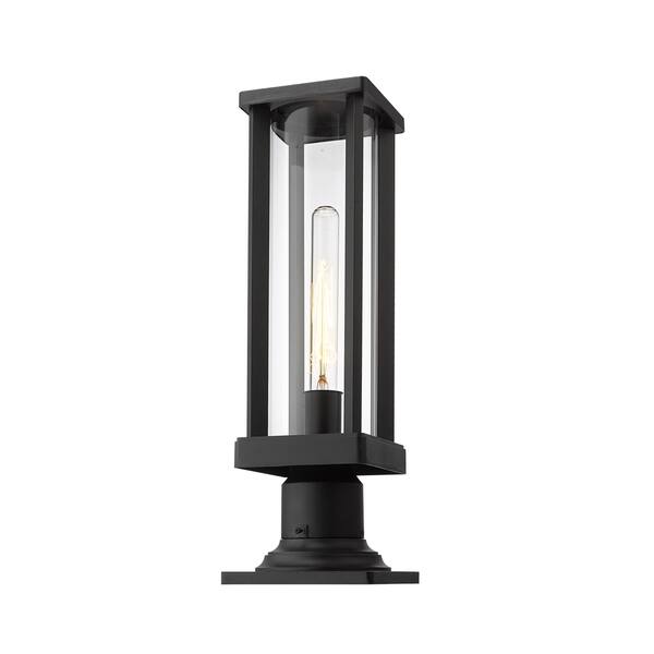 slide 1 of 1, Glenwood 1 Light Outdoor Pier Mounted Fixture - Black
