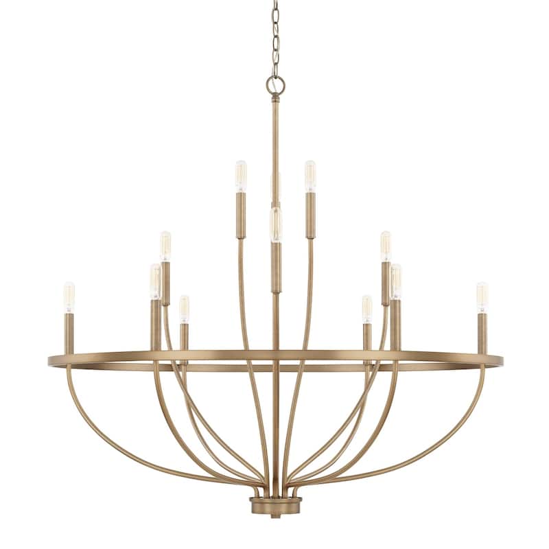 Greyson 12-light Chandelier - Aged Brass