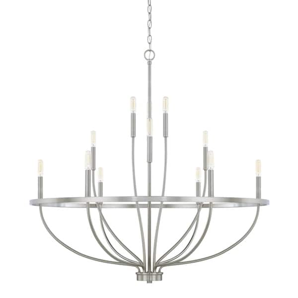 slide 2 of 4, Greyson 12-light Chandelier Brushed Nickel