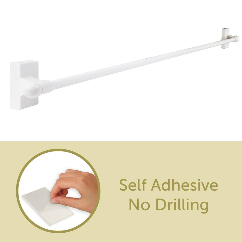 InStyleDesign Self-adhesive Rod 17-30 inch - 17-30 inches - White