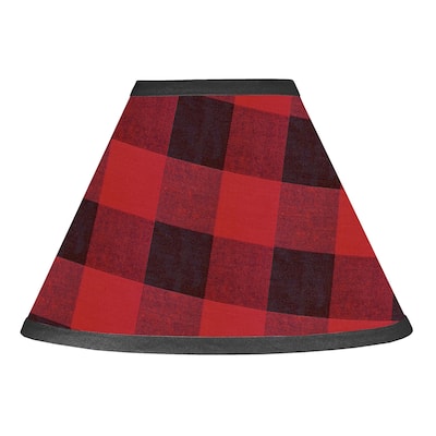 Woodland Buffalo Plaid Collection Lamp Shade - Red and Black Rustic Country Lumberjack