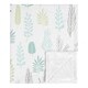 preview thumbnail 1 of 3, Blue Leaf Boy Girl Baby Receiving Security Swaddle Blanket - Turquoise Grey Green Tropical Botanical Jungle