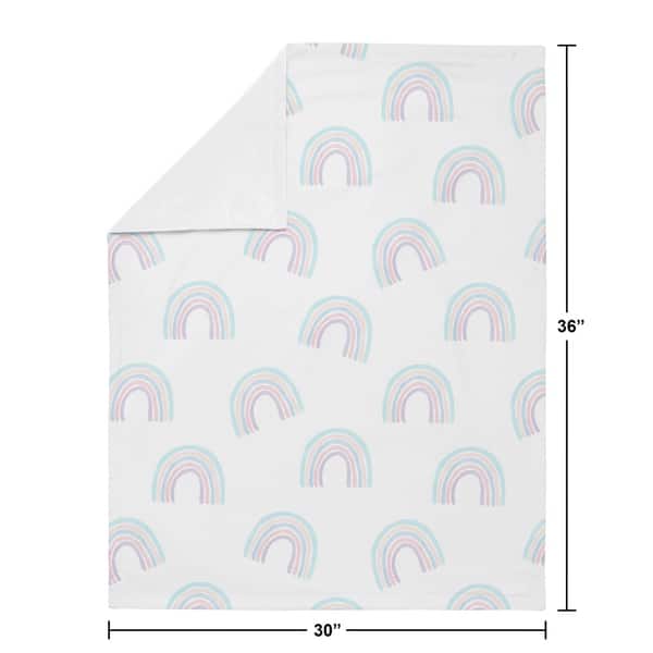 Pastel Rainbow Collection Girl Baby Receiving Security Swaddle Blanket - Blush Pink Purple Teal Blue White