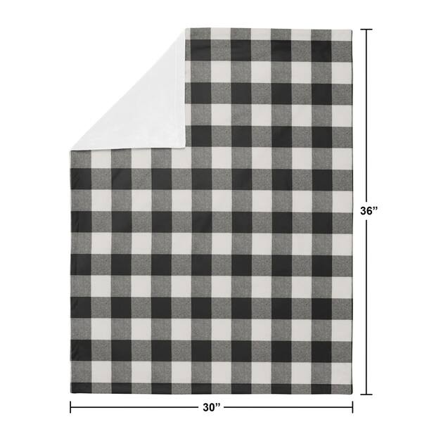 Buffalo Plaid Collection Boy or Girl Baby Receiving Security Swaddle Blanket - Black and White Check Rustic Woodland Flannel