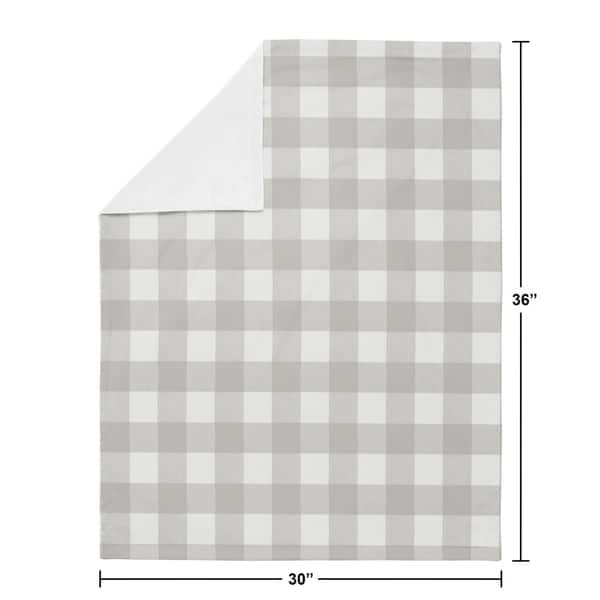 Grey Plaid Baby Receiving Security Swaddle Blanket - Rustic Woodland Buffalo Check Flannel Country Lumberjack