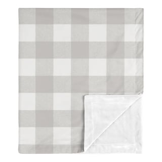 Grey Plaid Baby Receiving Security Swaddle Blanket - Rustic Woodland Buffalo Check Flannel Country Lumberjack