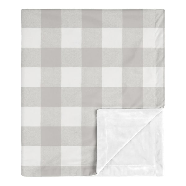 slide 2 of 5, Grey Plaid Baby Receiving Security Swaddle Blanket - Rustic Woodland Buffalo Check Flannel Country Lumberjack