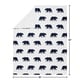 preview thumbnail 4 of 3, Woodland Bear Collection Boy Baby Receiving Security Swaddle Blanket - Navy Blue and White