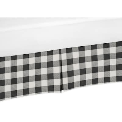Buffalo Plaid Collection Boy or Girl Crib Bed Skirt - Black and White Check Rustic Woodland Flannel