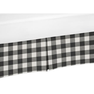 Buffalo Plaid Collection Boy or Girl Crib Bed Skirt - Black and White Check Rustic Woodland Flannel