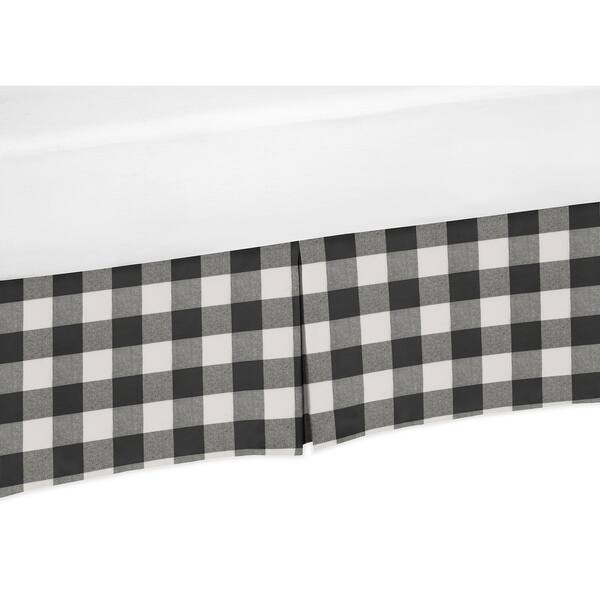 slide 1 of 1, Buffalo Plaid Collection Boy or Girl Crib Bed Skirt - Black and White Check Rustic Woodland Flannel