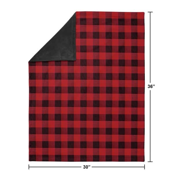 Woodland Buffalo Plaid Collection Boy Baby Receiving Security Swaddle Blanket - Red and Black Rustic Country Lumberjack