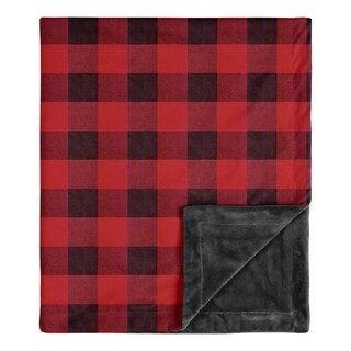 Woodland Buffalo Plaid Collection Boy Baby Receiving Security Swaddle Blanket - Red and Black Rustic Country Lumberjack