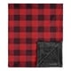 preview thumbnail 1 of 3, Woodland Buffalo Plaid Collection Boy Baby Receiving Security Swaddle Blanket - Red and Black Rustic Country Lumberjack