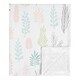 preview thumbnail 1 of 3, Pink Leaf Girl Baby Receiving Security Swaddle Blanket - Blush Turquoise Grey Green Tropical Jungle Sloth