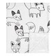 preview thumbnail 1 of 3, Fox Collection Boy or Girl Baby Receiving Security Swaddle Blanket - Black and White