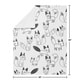 preview thumbnail 4 of 3, Fox Collection Boy or Girl Baby Receiving Security Swaddle Blanket - Black and White