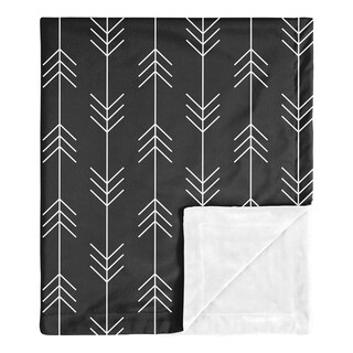 Woodland Arrow Boy Baby Receiving Security Swaddle Blanket - Black White Rustic Patch Collection