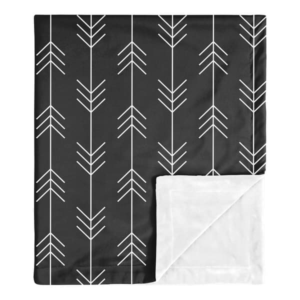 slide 2 of 5, Woodland Arrow Boy Baby Receiving Security Swaddle Blanket - Black White Rustic Patch Collection