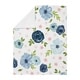 preview thumbnail 2 of 3, Navy Blue Pink Watercolor Floral Girl Baby Receiving Security Swaddle Blanket - Blush Green Shabby Chic Rose