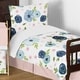 preview thumbnail 5 of 3, Navy Blue and Pink Watercolor Floral Girl 5pc Toddler Comforter Set - Blush Green White Shabby Chic Flower