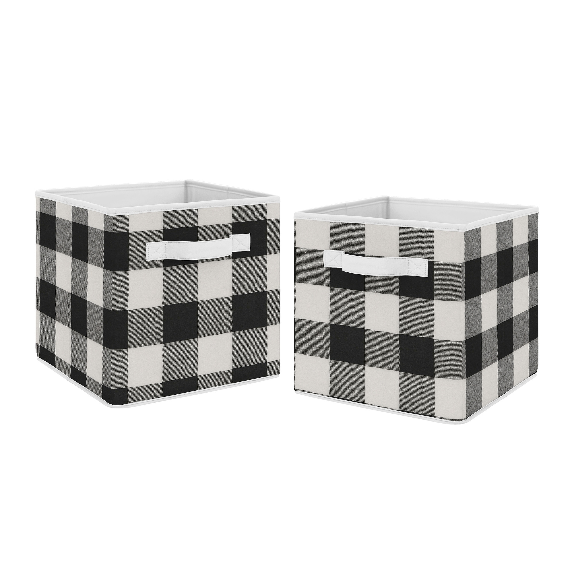 black and white storage bins