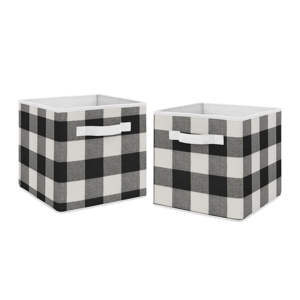 black storage bins