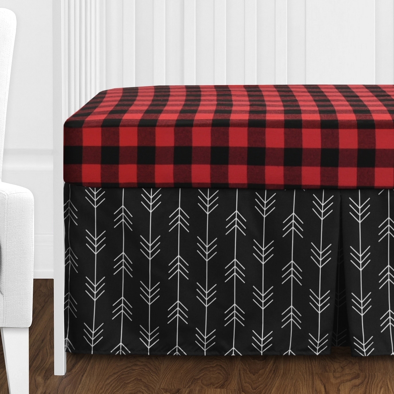red buffalo plaid crib bedding