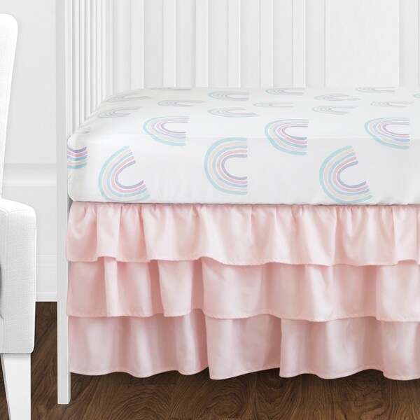 pastel rainbow crib bedding
