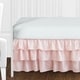 preview thumbnail 2 of 4, Navy Blue Pink Watercolor Floral Girl 11pc Nursery Crib Bedding Set - Blush Green White Shabby Chic Flower