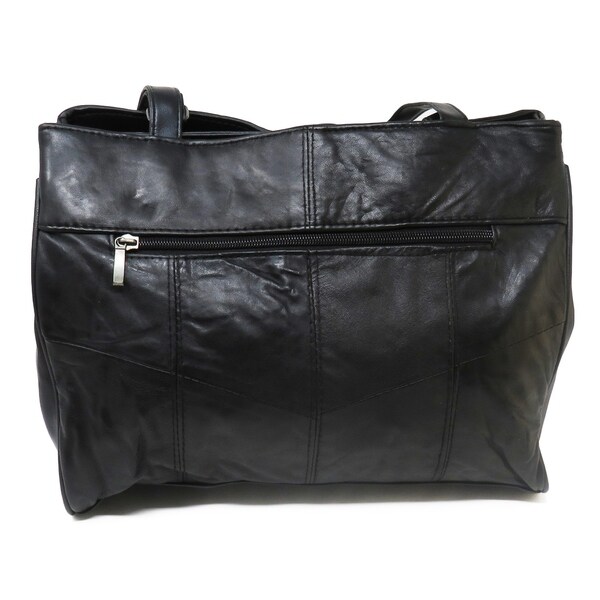 leather tote with compartments