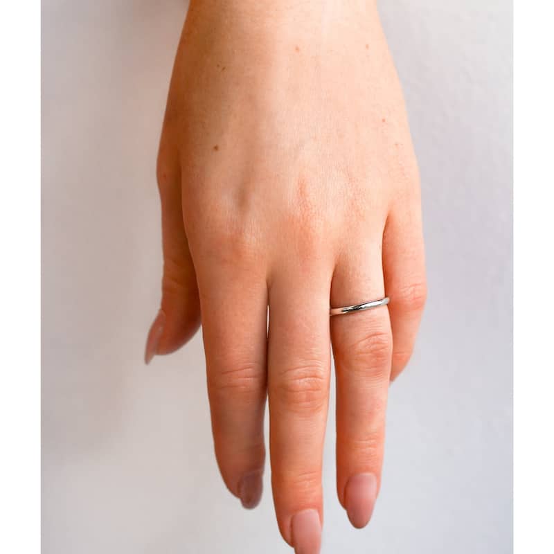 Kobelli 14k Solid Gold Plain 2mm Women's Comfort Fit Nara Wedding Ring (High Polished)