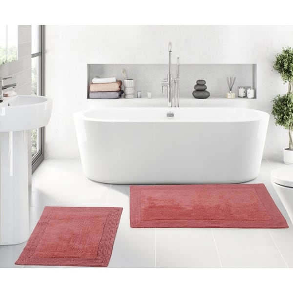 24x40 Hotel Collection Bath Rug White/Gray - Better Trends