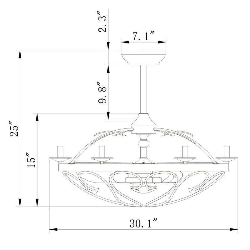 Copper Grove Vithan Matte Black 6-light Lighted Ceiling Fan