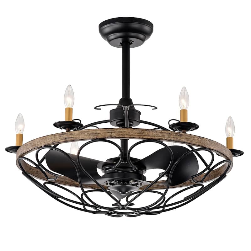 Copper Grove Vithan Matte Black 6-light Lighted Ceiling Fan