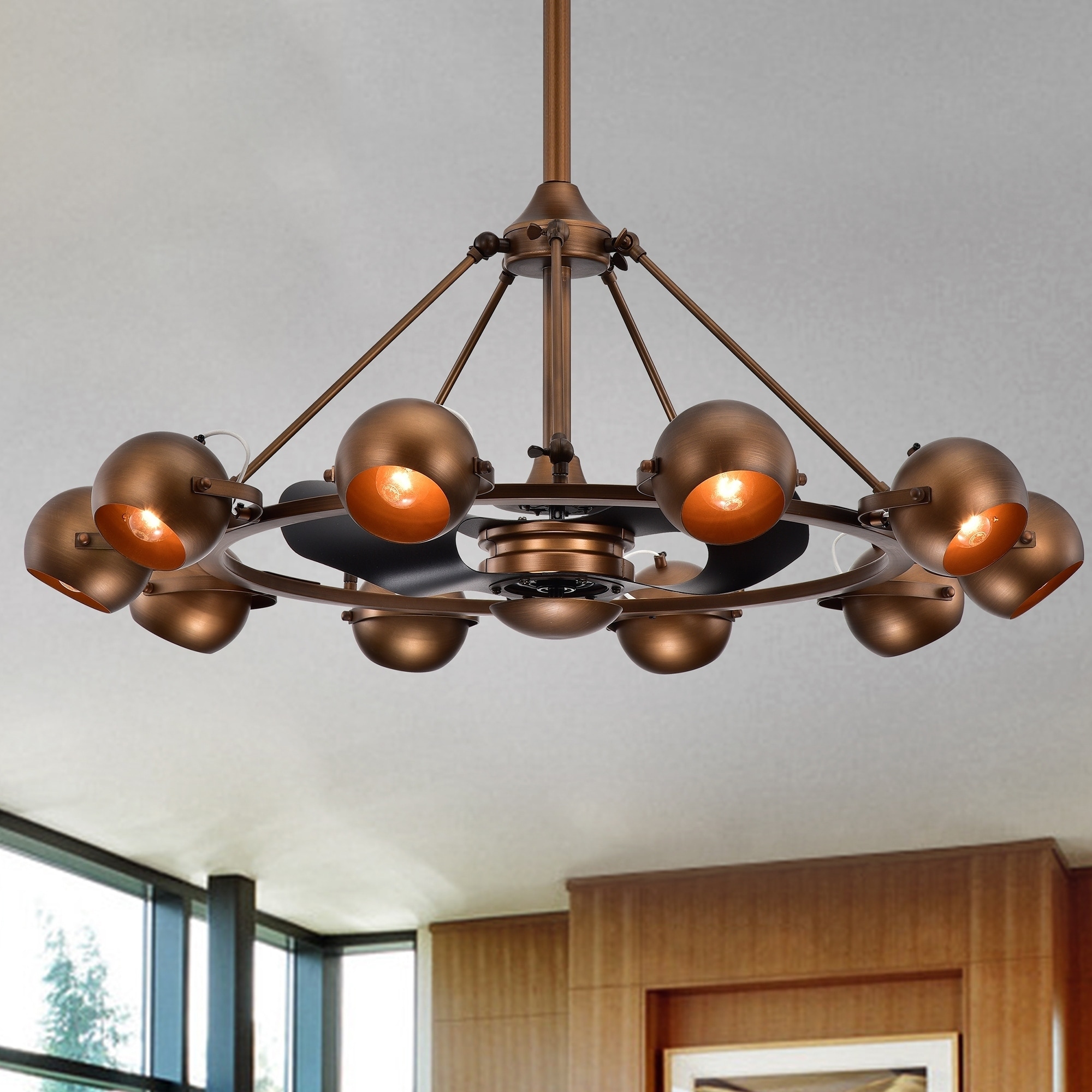 Warehouse of Tiffany Ingram Satin Bronze 39-inch Lighted Ceiling Fan