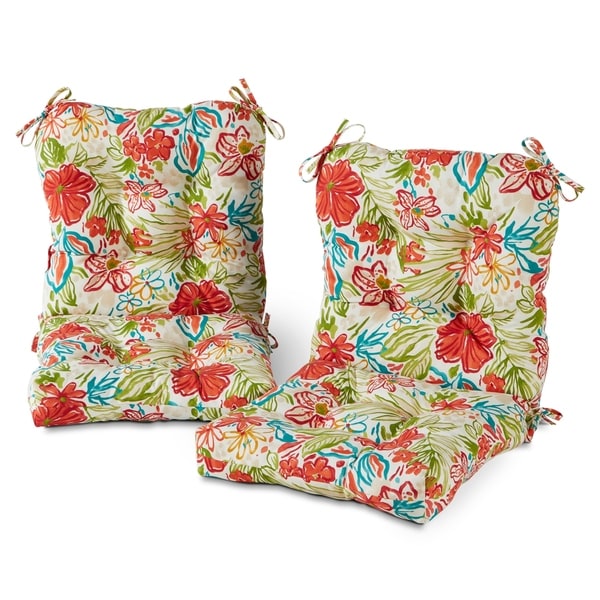 Breeze Floral 21 inch x 42 inch Outdoor Chair Cushion Set of 2