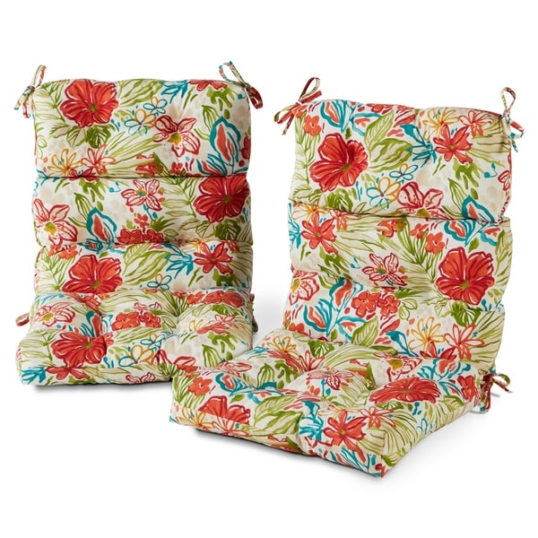 Breeze Floral 22 inch x 44 inch Outdoor High Back Chair Cushion