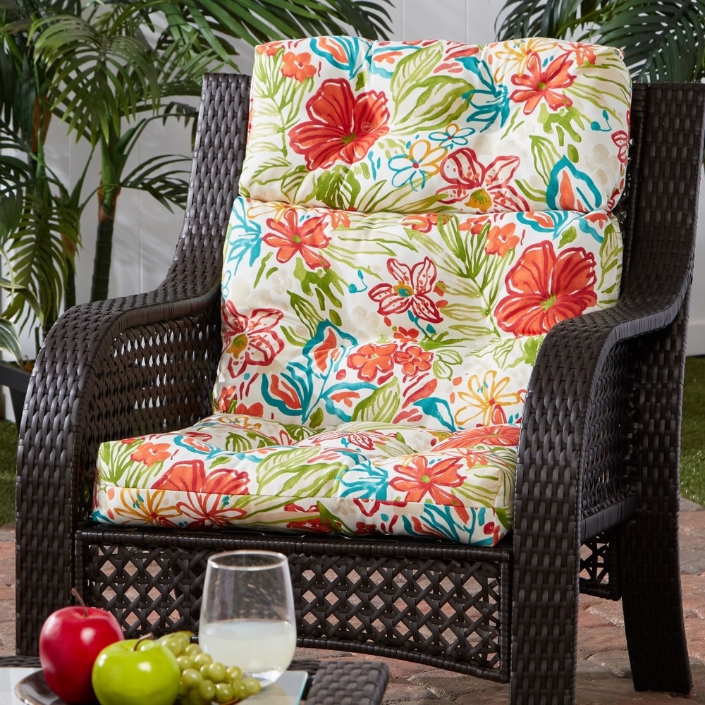 Pia Floral Outdoor Purple Patio Club Chair Cushion - Bed Bath & Beyond -  5863426