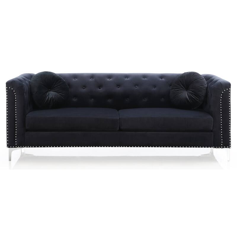 Pompano Velvet Button Tufted Sofa