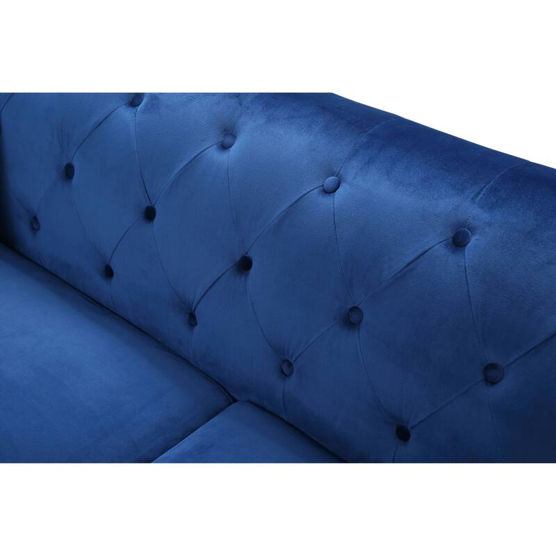 Pompano Velvet Button Tufted Sofa