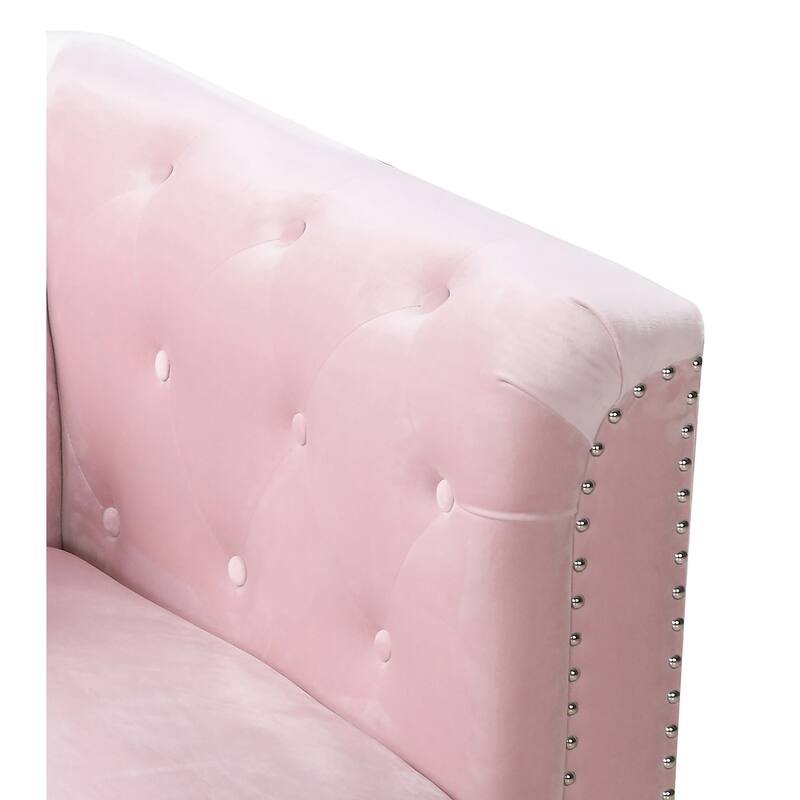 Pompano Velvet Button Tufted Sofa