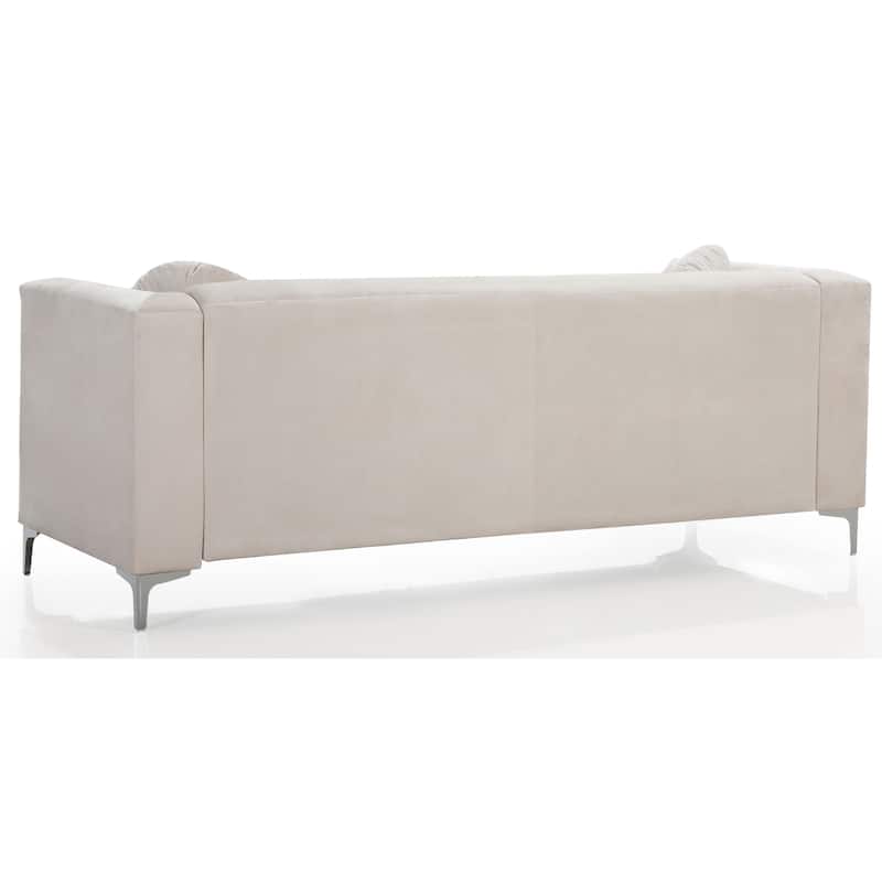 Pompano Velvet Button Tufted Sofa