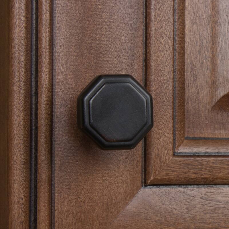 GlideRite 5-Pack 1-1/8 in. Oil Rubbed Bronze Octagon Cabinet Knobs - Oil Rubbed Bronze