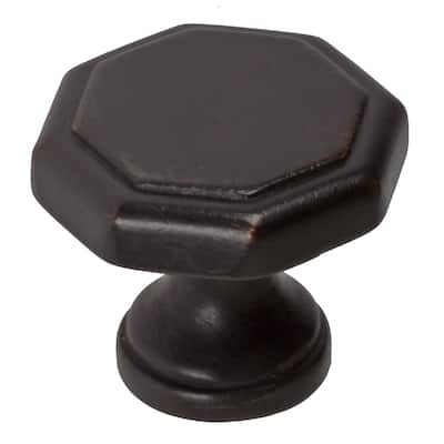 GlideRite 5-Pack 1-1/8 in. Oil Rubbed Bronze Octagon Cabinet Knobs - Oil Rubbed Bronze